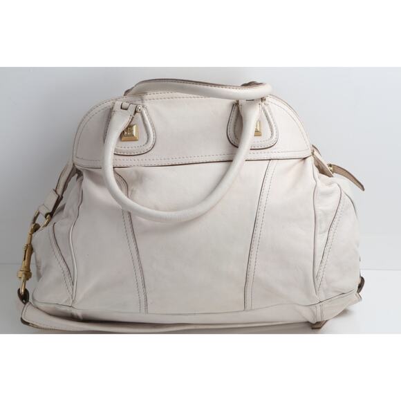 Vintage GIVENCHY Cream Leather Detachable Shoulder Strap Satchel Bag - Picture 10 of 15